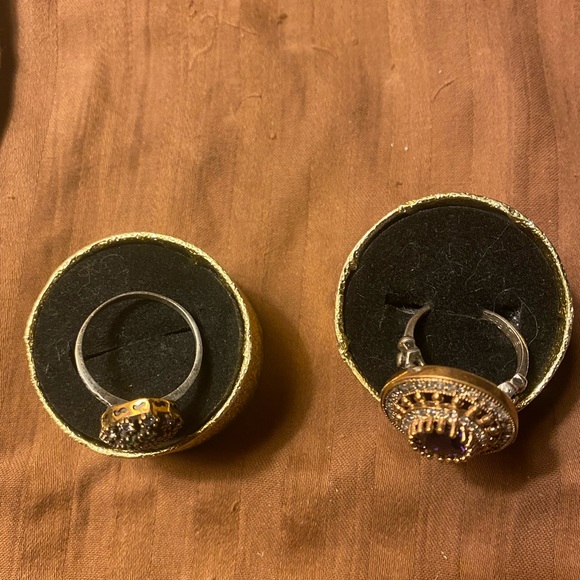 Nice Sterling silver yellow gold bronze with natural gems - Picture 2 of 10